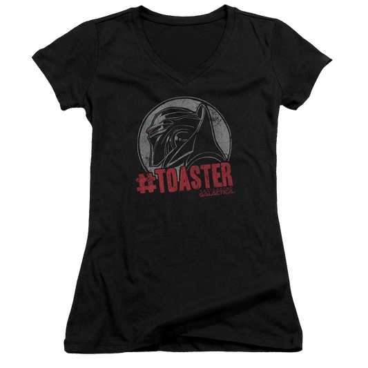 Battlestar Galactica #toaster - Juniors V-Neck T-Shirt