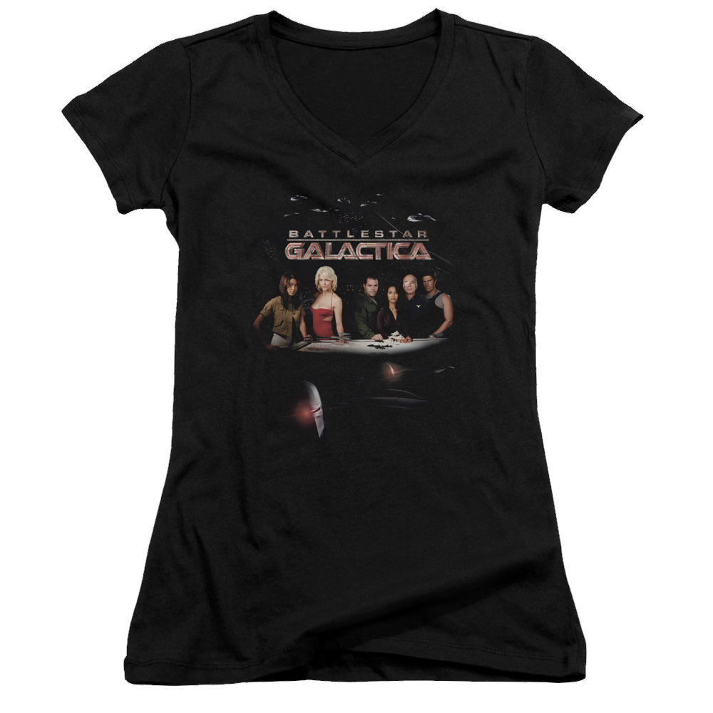 Battlestar Galactica Destiny - Juniors V-Neck T-Shirt
