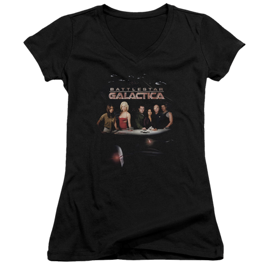 Battlestar Galactica Destiny - Juniors V-Neck T-Shirt