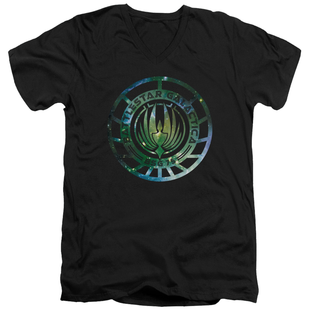 Battlestar Galactica Galaxy Emblem - Men's V-Neck T-Shirt