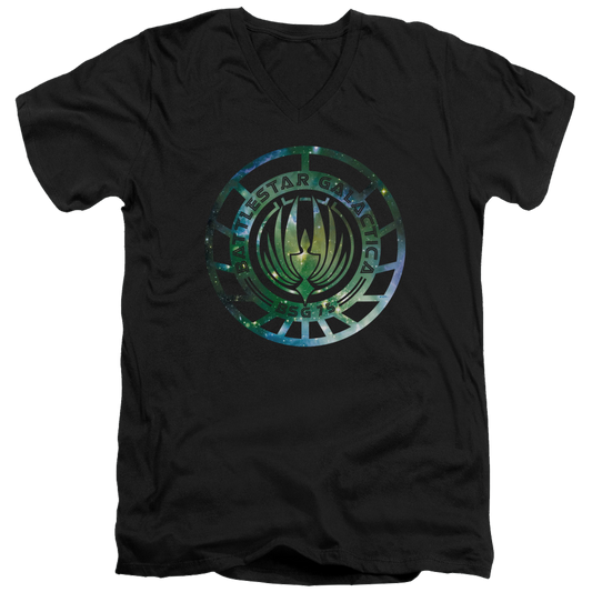 Battlestar Galactica Galaxy Emblem - Men's V-Neck T-Shirt
