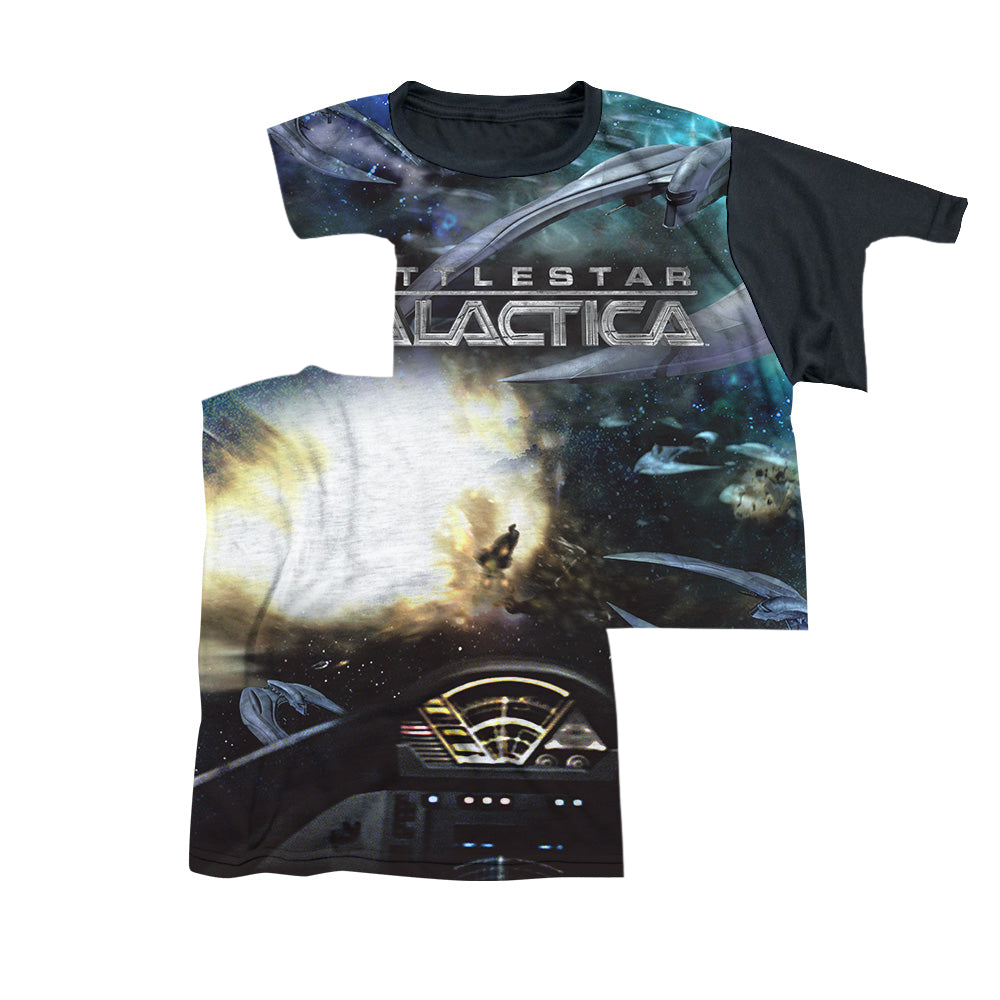 Battlestar Galactica (2004) Battle Seat - Youth Black Back T-Shirt