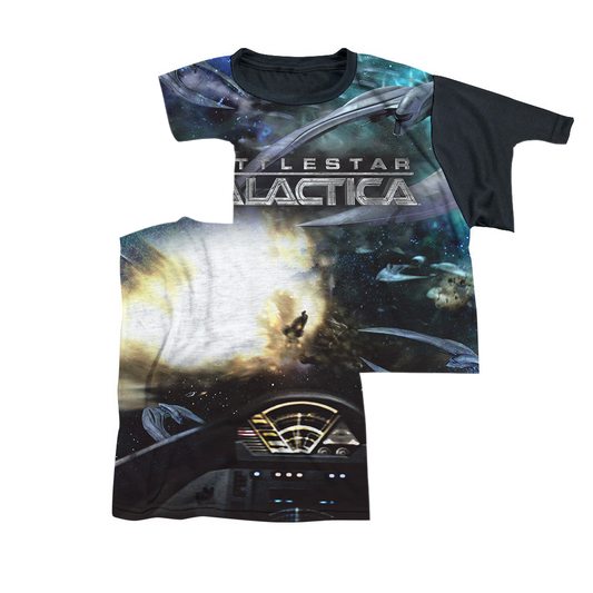 Battlestar Galactica (2004) Battle Seat - Youth Black Back T-Shirt