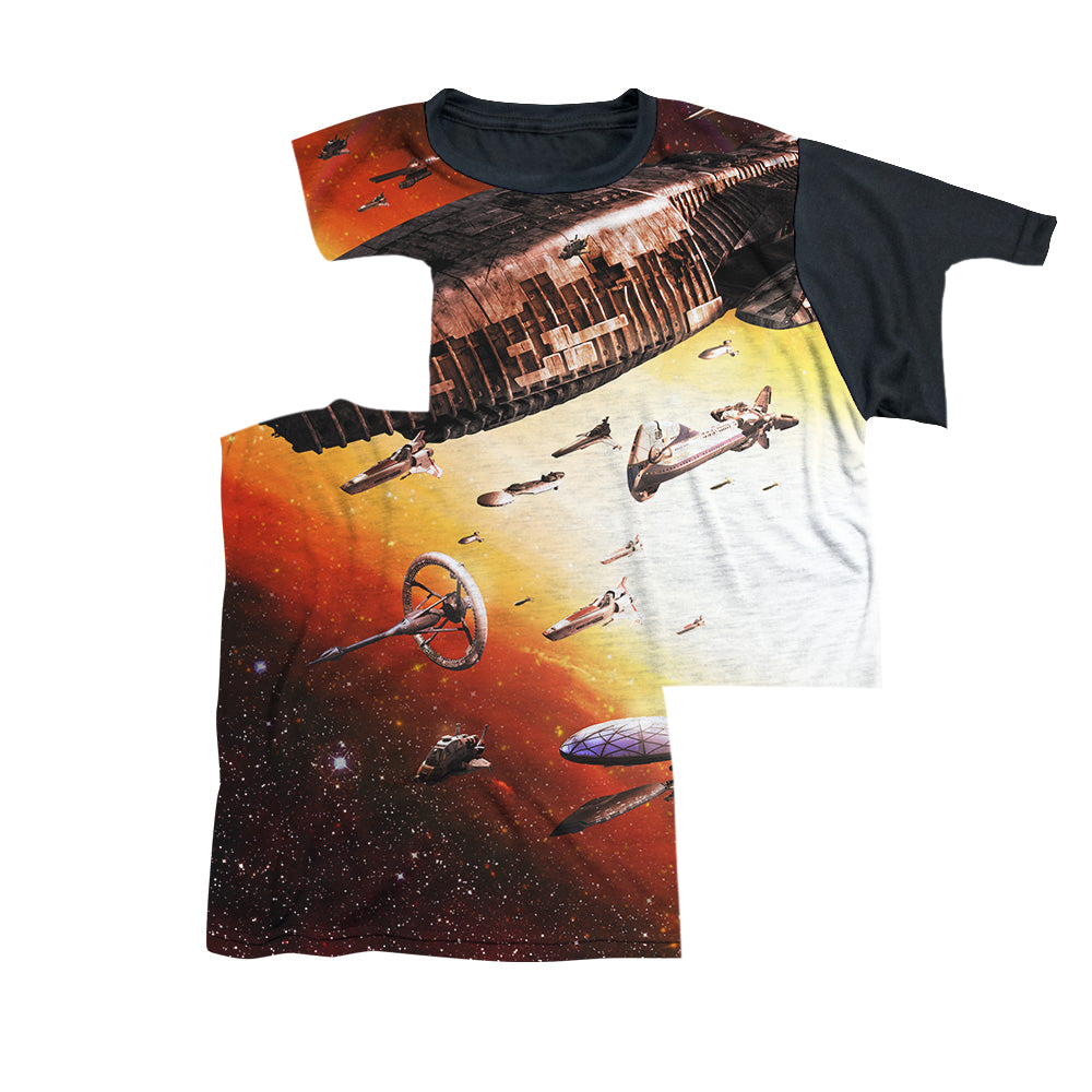Battlestar Galactica (2004) Fleet Of Humanity - Youth Black Back T-Shirt