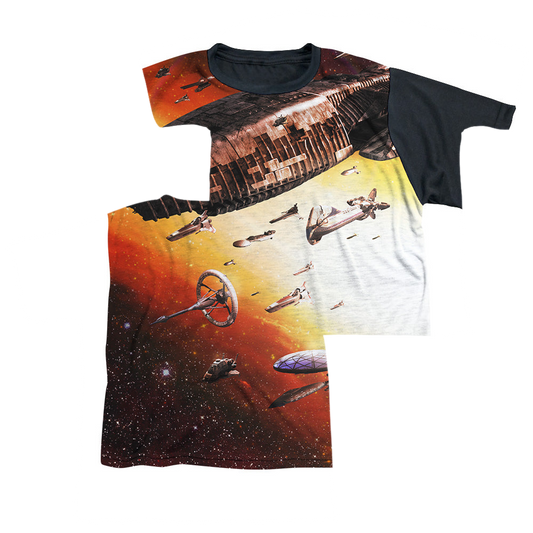 Battlestar Galactica (2004) Fleet Of Humanity - Youth Black Back T-Shirt