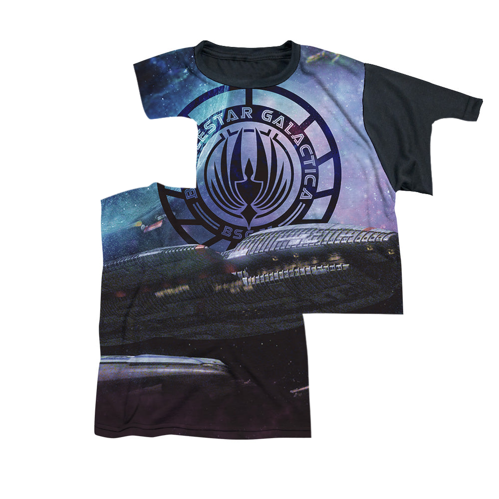 Battlestar Galactica (2004) Star Crusing - Youth Black Back T-Shirt