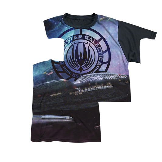 Battlestar Galactica (2004) Star Crusing - Youth Black Back T-Shirt