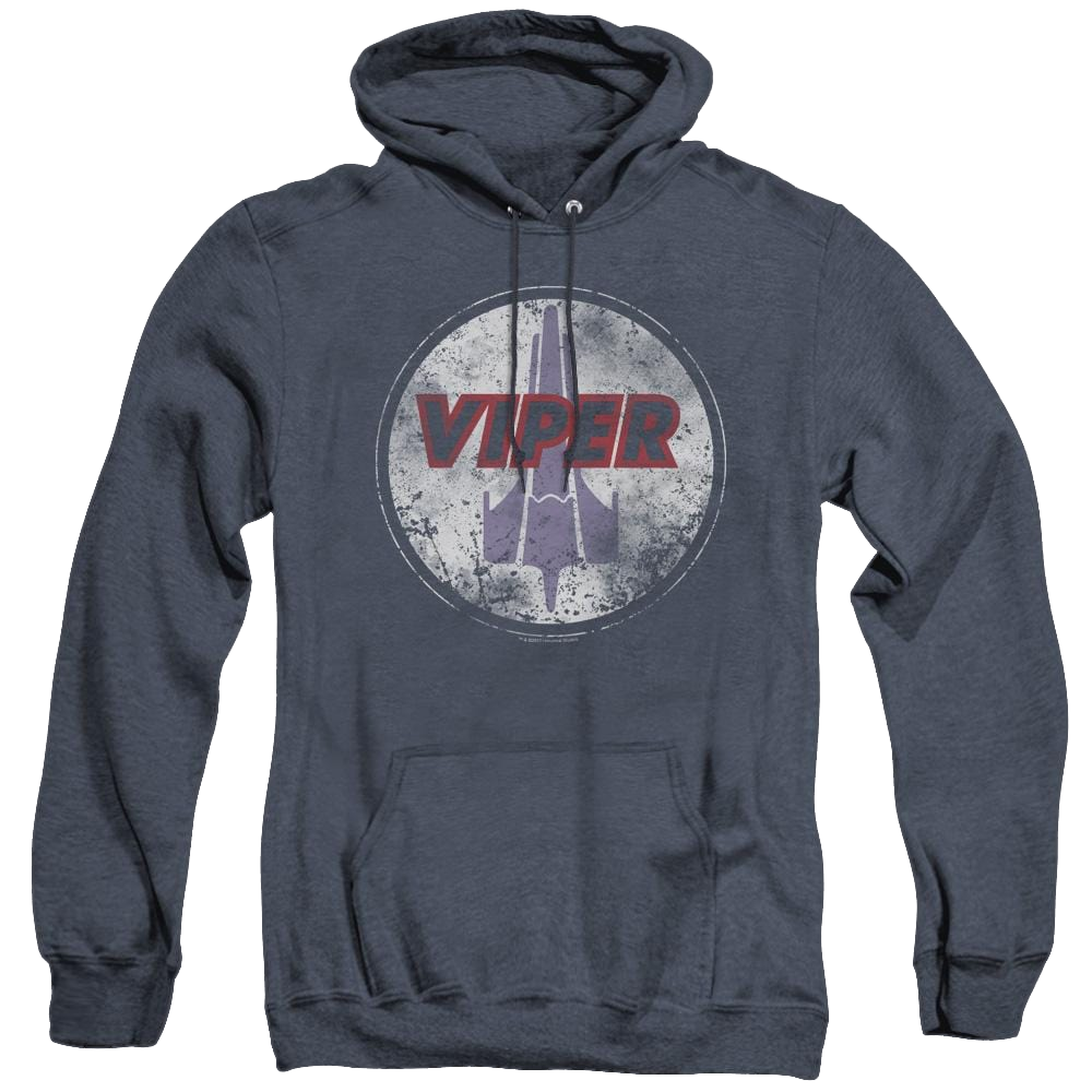 Battlestar Galactica (2004) War Torn Viper Logo - Heather Pullover Hoodie