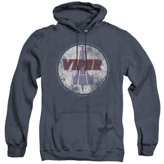 Battlestar Galactica (2004) War Torn Viper Logo - Heather Pullover Hoodie
