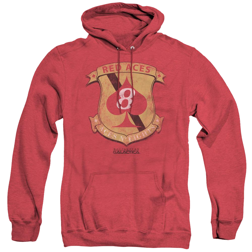 Battlestar Galactica (2004) Red Aces Badge - Heather Pullover Hoodie