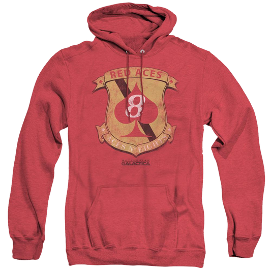 Battlestar Galactica (2004) Red Aces Badge - Heather Pullover Hoodie