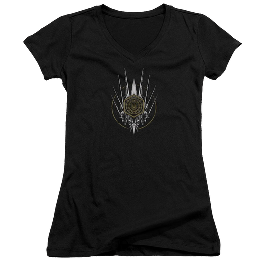 Battlestar Galactica Crest Of Ships - Juniors V-Neck T-Shirt