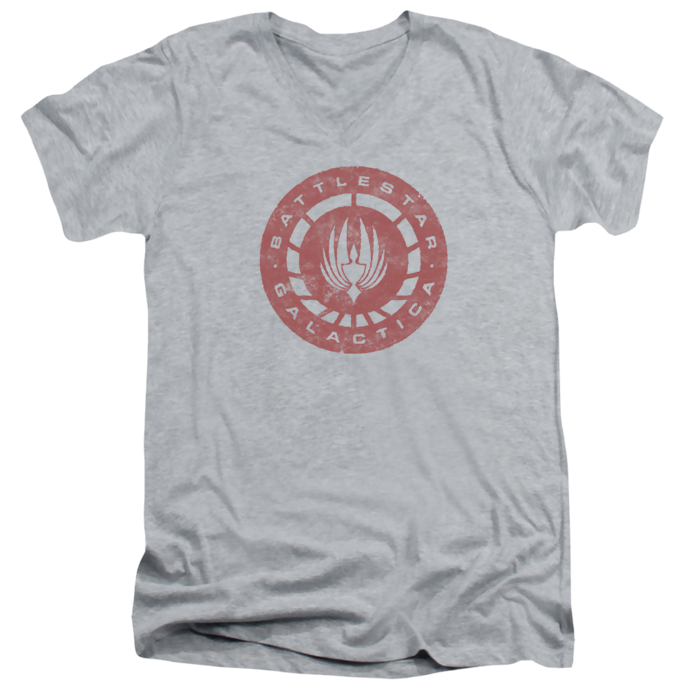 Battlestar Galactica Eroded Logo - Men's V-Neck T-Shirt