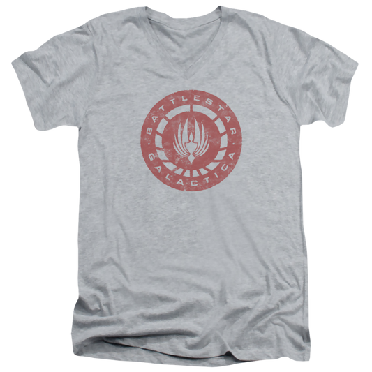 Battlestar Galactica Eroded Logo - Men's V-Neck T-Shirt