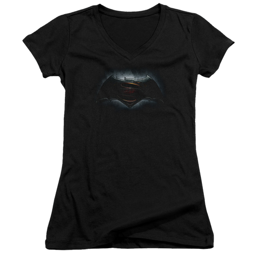 Batman v Superman Logo - Juniors V-Neck T-Shirt Style003