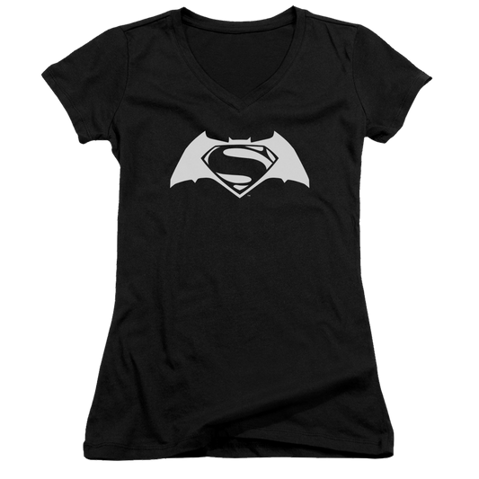 Batman v Superman Simple Logo - Juniors V-Neck T-Shirt Style005