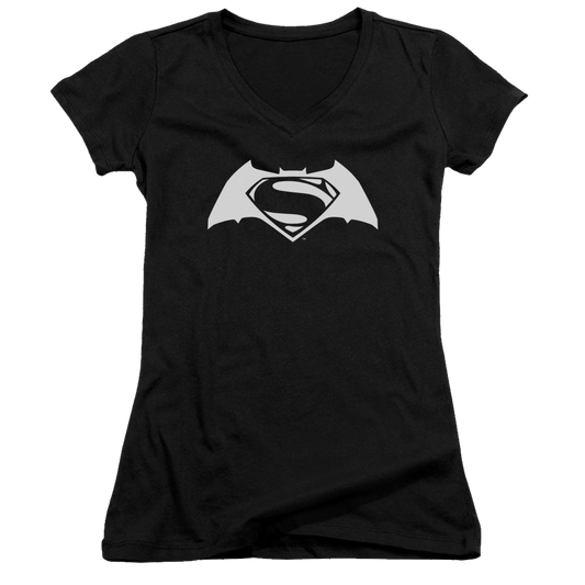 Batman v Superman Simple Logo - Juniors V-Neck T-Shirt Style002