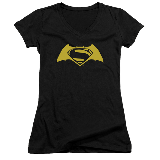 Batman v Superman Simple Logo - Juniors V-Neck T-Shirt Style004