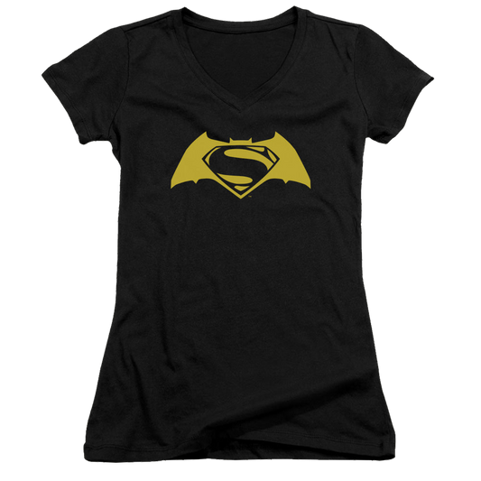 Batman v Superman Simple Logo - Juniors V-Neck T-Shirt Style001