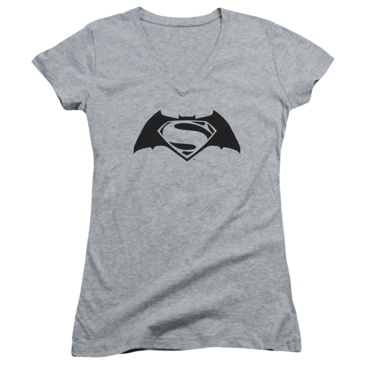 Batman v Superman Simple Logo - Juniors V-Neck T-Shirt Style003