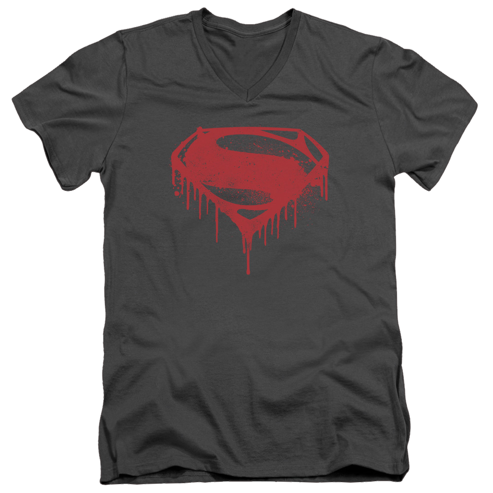 Batman v Superman Splattered - Men's V-Neck T-Shirt Style001