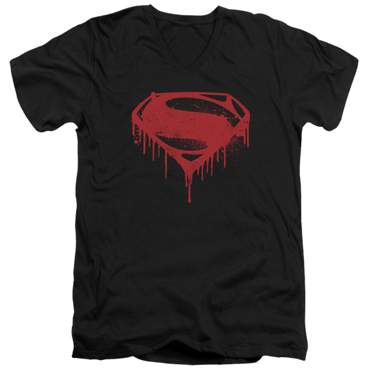 Batman v Superman Splattered - Men's V-Neck T-Shirt Style002