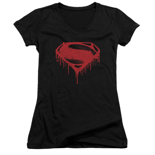 Batman v Superman Splattered - Juniors V-Neck T-Shirt
