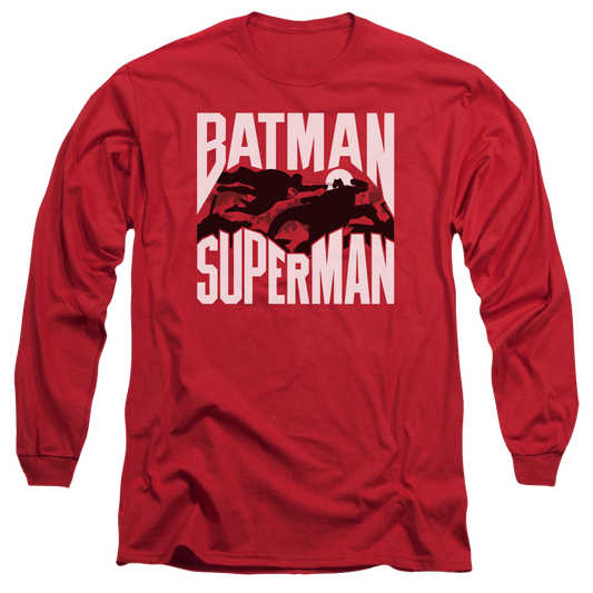 Batman v Superman Silhouette Fight - Men's Long Sleeve T-Shirt Style001