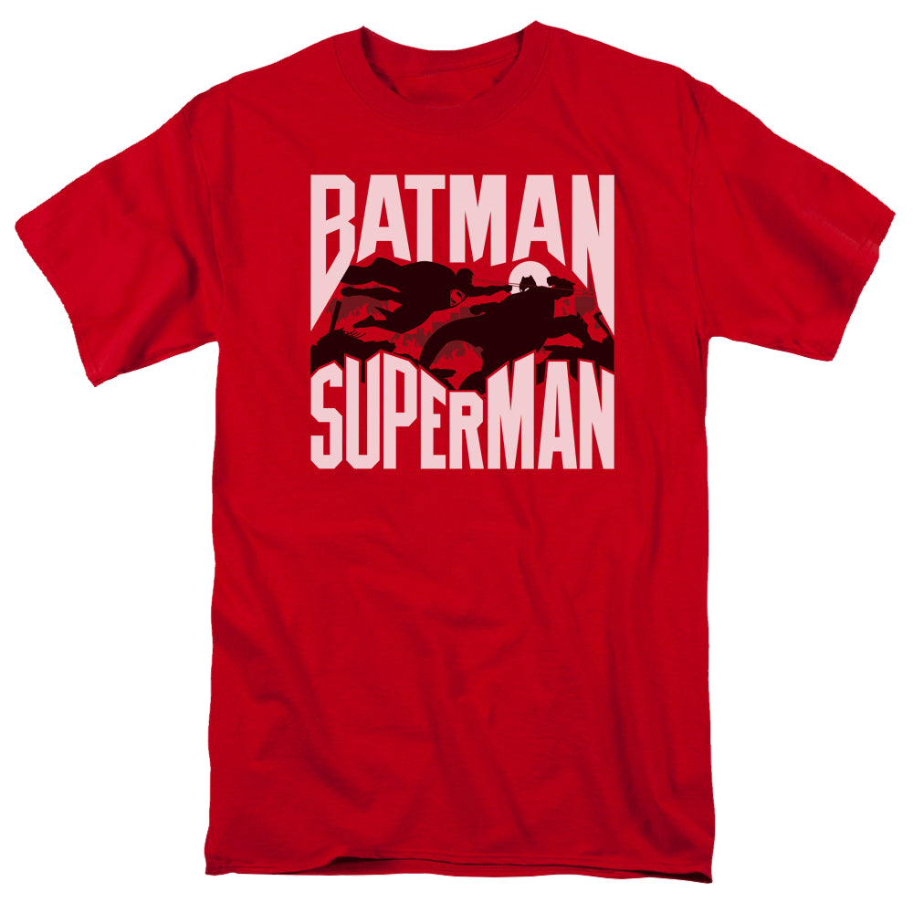 Batman v Superman Silhouette Fight - Men's Regular Fit T-Shirt Style001