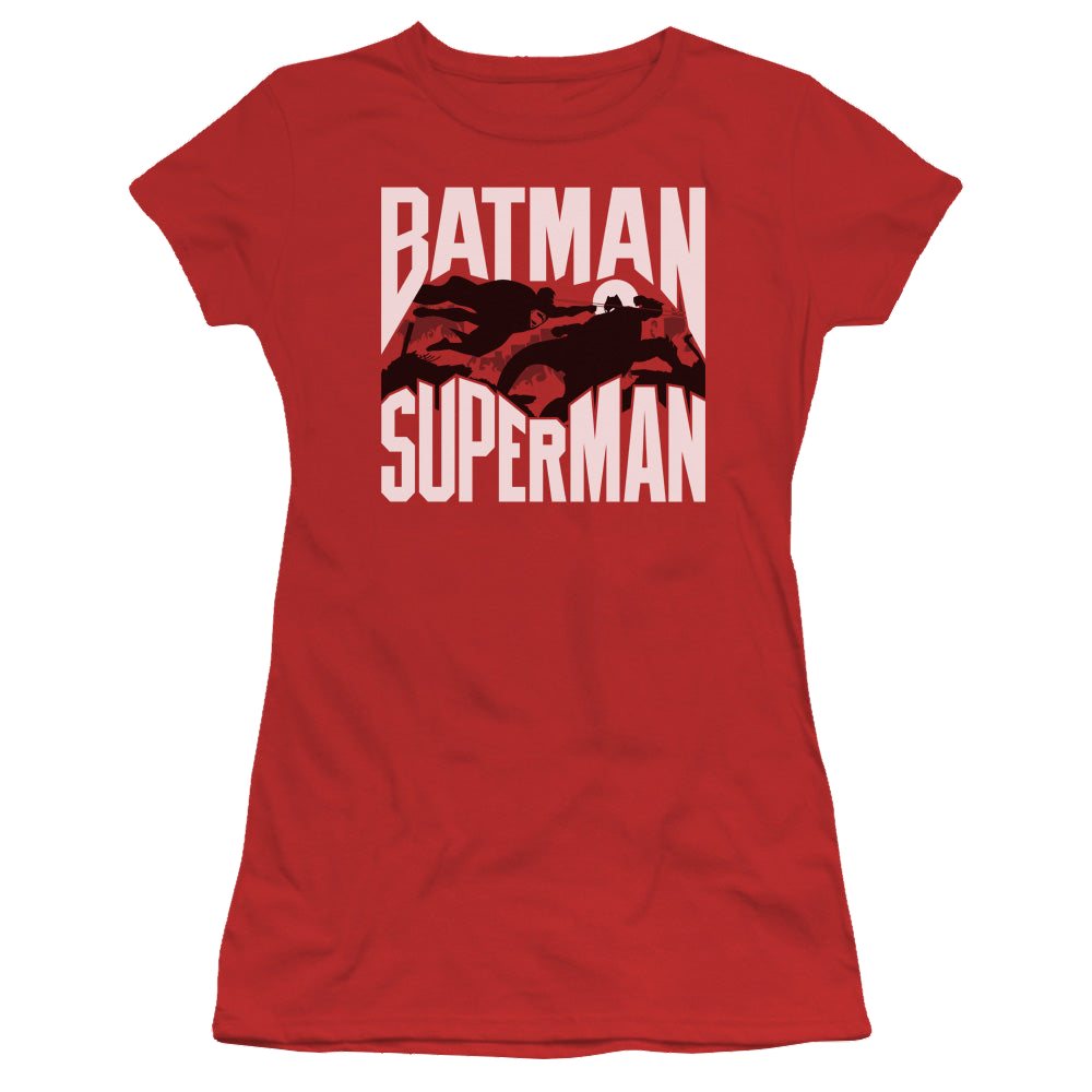 Batman v Superman Silhouette Fight - Juniors T-Shirt Style001