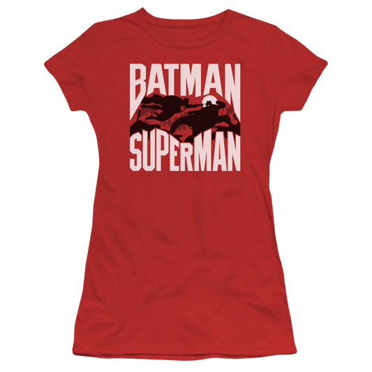 Batman v Superman Silhouette Fight - Juniors T-Shirt Style001