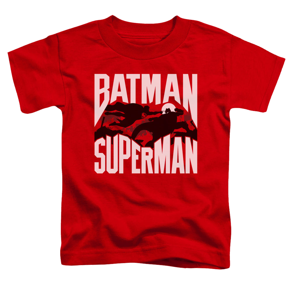 Batman v Superman Silhouette Fight - Kid's T-Shirt