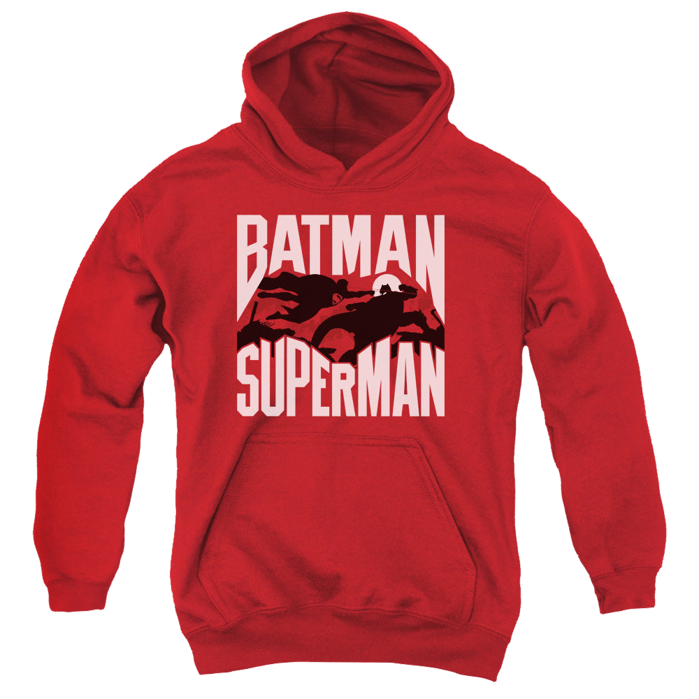 Batman v Superman Silhouette Fight - Youth Hoodie