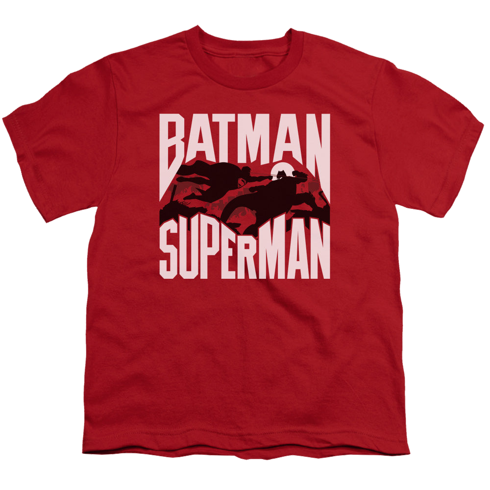 Batman v Superman Silhouette Fight - Youth T-Shirt Style001