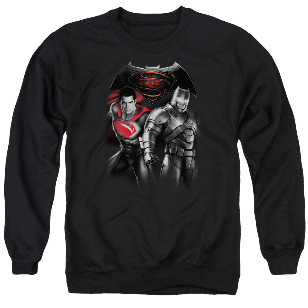 Batman v Superman Stand Off - Men's Crewneck Sweatshirt