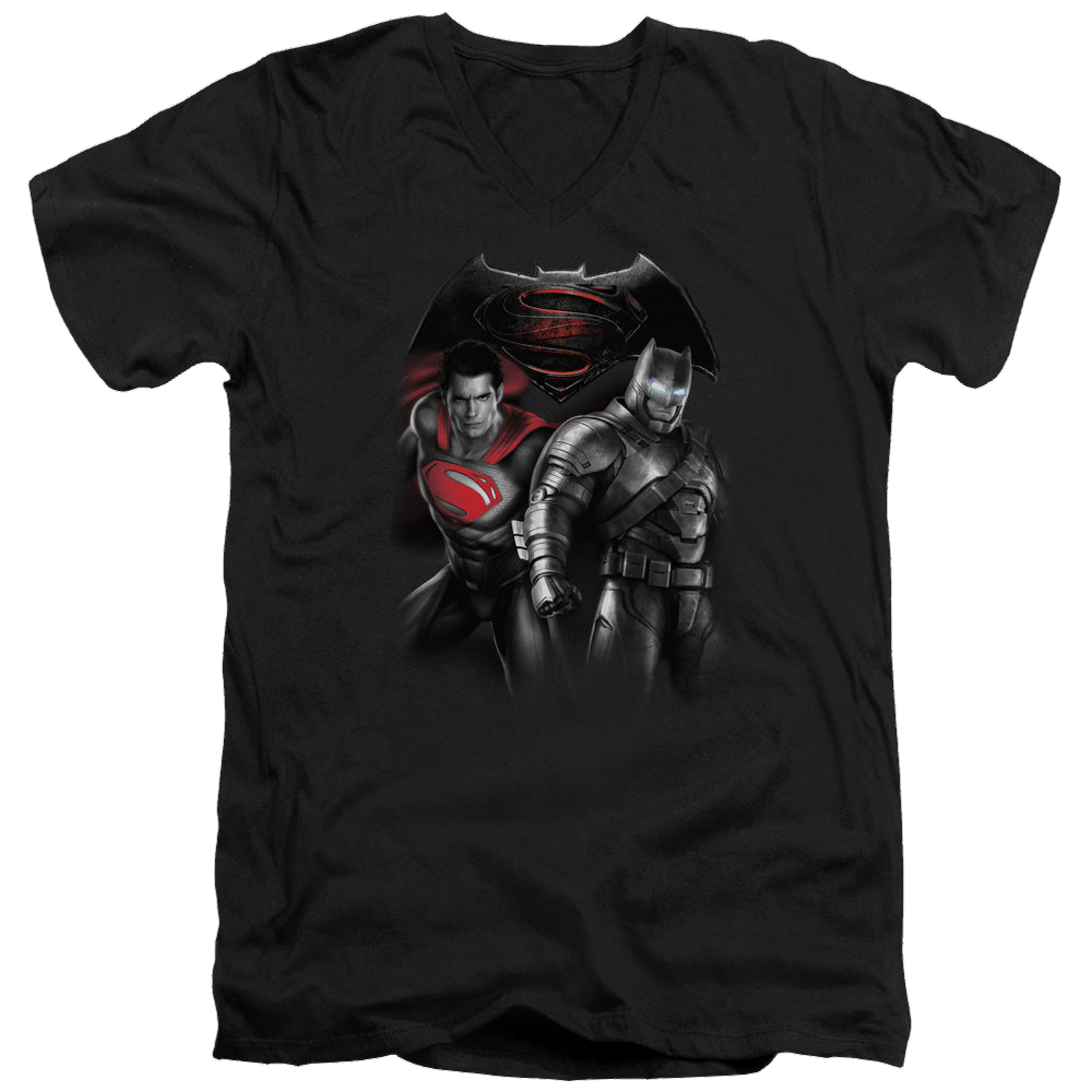 Batman v Superman Stand Off - Men's V-Neck T-Shirt
