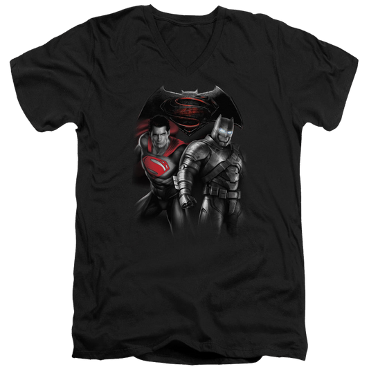 Batman v Superman Stand Off - Men's V-Neck T-Shirt