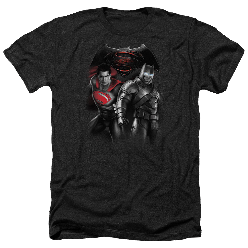 Batman v Superman Stand Off - Men's Heather T-Shirt