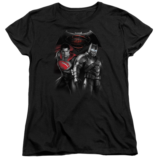 Batman v Superman Stand Off - Women's T-Shirt Style001