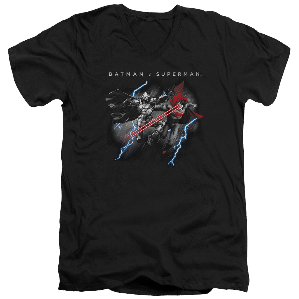 Batman v Superman Lightning Fight - Men's V-Neck T-Shirt