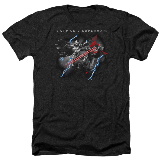Batman v Superman Lightning Fight - Men's Heather T-Shirt Style001