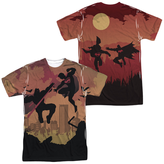 Batman v Superman Silhouette Fight (Front/Back Print) - Men's All-Over Print T-Shirt
