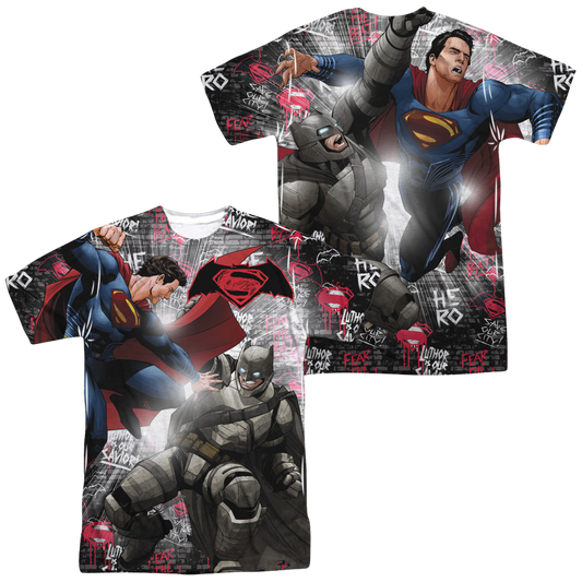 Batman v Superman Showdown (Front/Back Print) - Men's All-Over Print T-Shirt