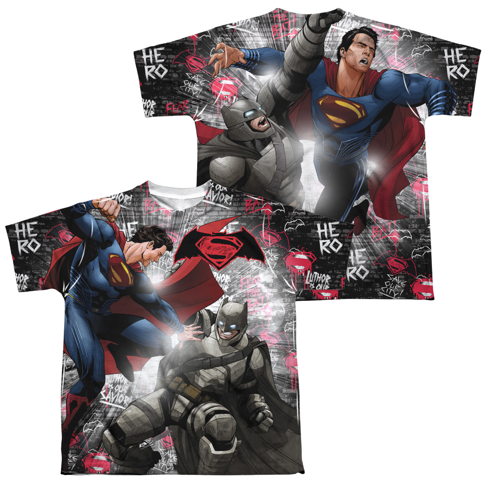Batman v Superman Showdown (Front/Back Print) - Youth All-Over Print T-Shirt Style001