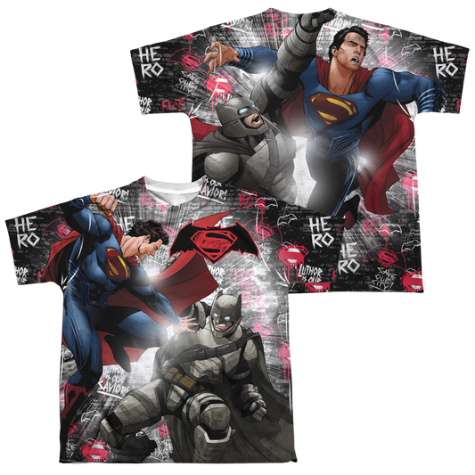 Batman v Superman Showdown (Front/Back Print) - Youth All-Over Print T-Shirt
