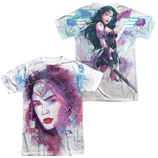 Batman v Superman Watercolor Wonder Sub (Front/Back Print) - Men's All-Over Print T-Shirt