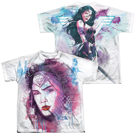 Batman v Superman Watercolor Wonder Sub (Front/Back Print) - Youth All-Over Print T-Shirt Style001