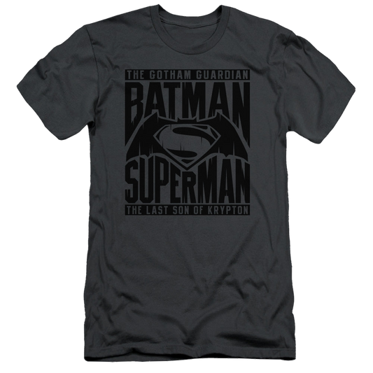 Batman v Superman Title Fight - Men's Slim Fit T-Shirt Style001