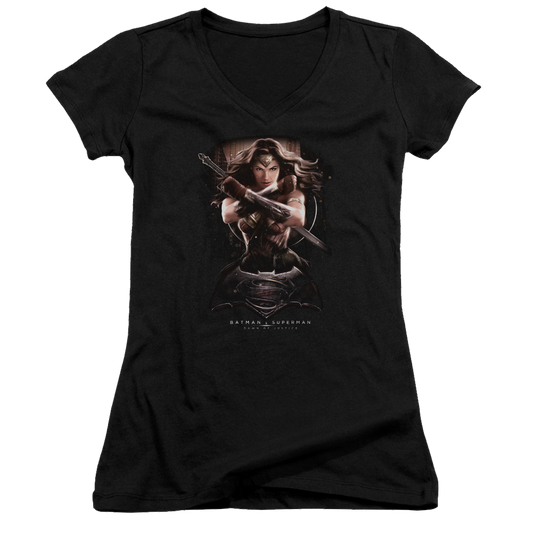 Batman v Superman Ww Ground Zero - Juniors V-Neck T-Shirt Style001