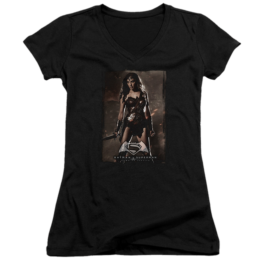 Batman v Superman Ww Poster - Juniors V-Neck T-Shirt Style001